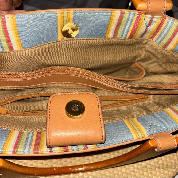 Vintage Fossil Women's 75082 Shoulder Bag Tan Woven Handbag - Picture 11 of 12